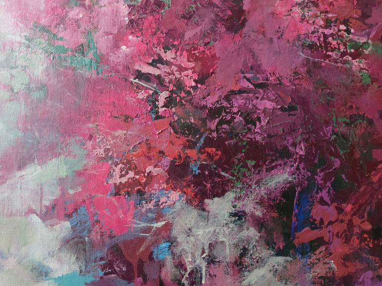 Original Abstract Expressionism Floral Painting by Katia Solodka