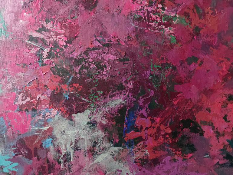 Original Abstract Expressionism Floral Painting by Katia Solodka