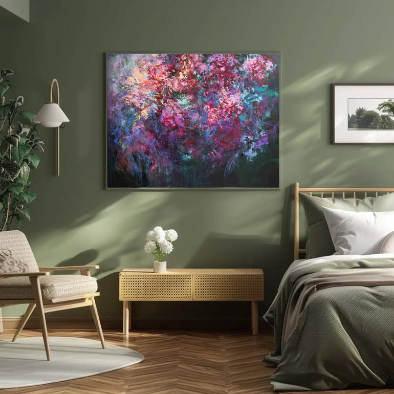 Original Abstract Floral Painting by Katia Solodka