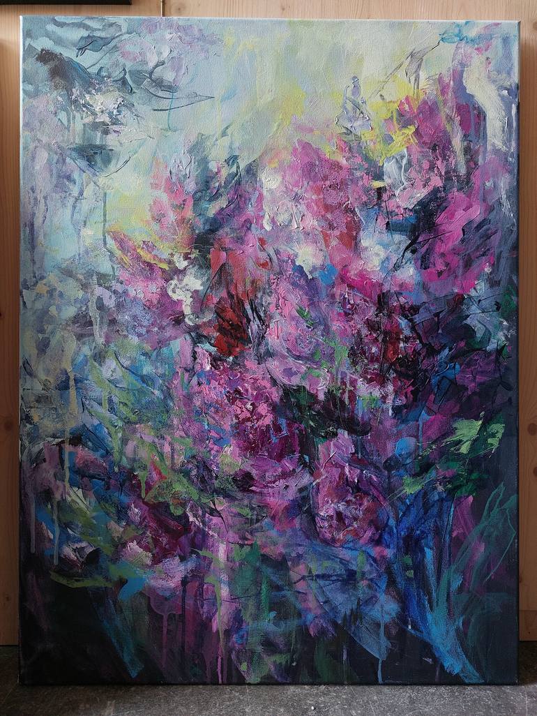 Original Abstract Floral Painting by Katia Solodka