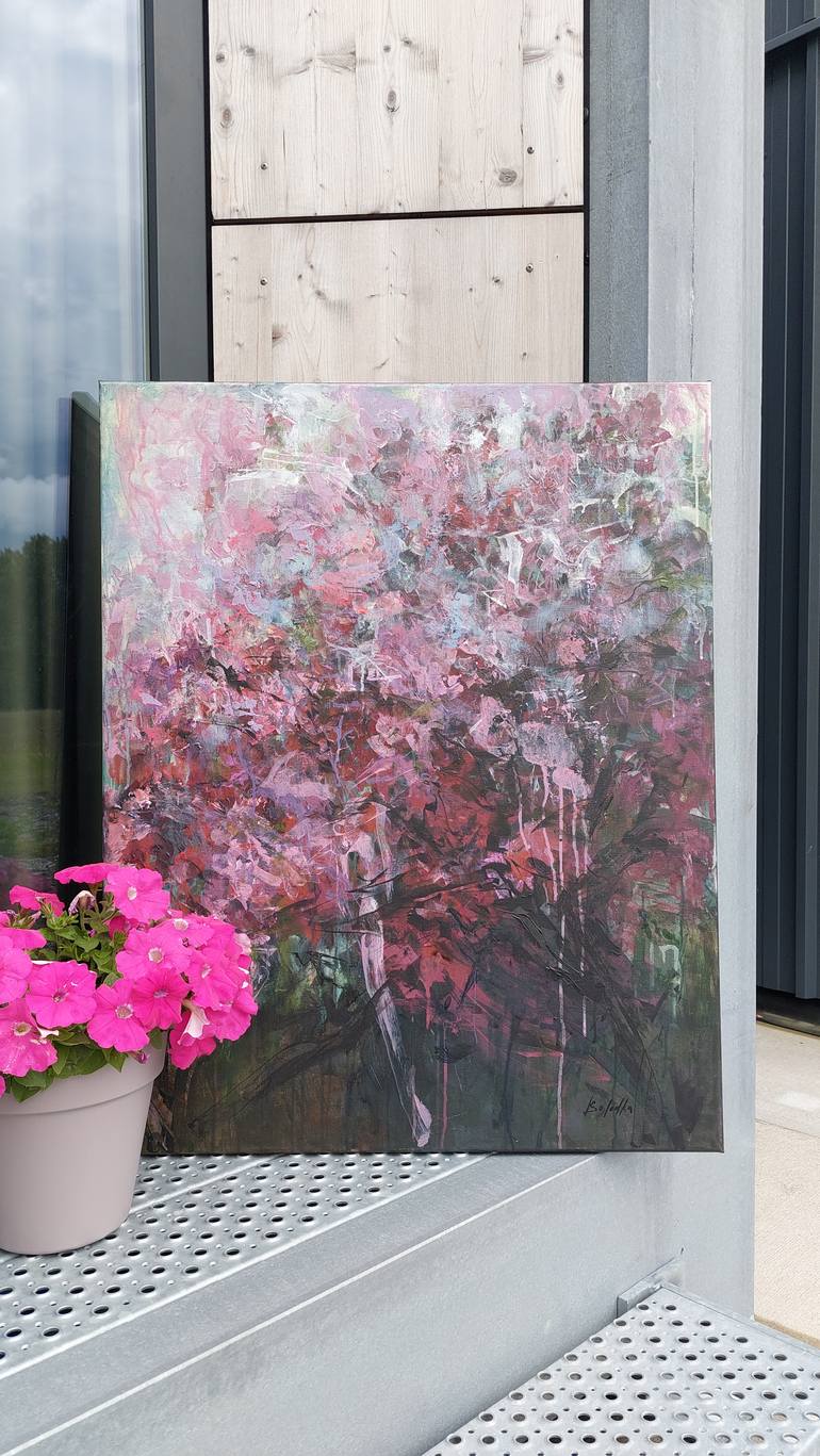 Original Abstract Floral Painting by Katia Solodka