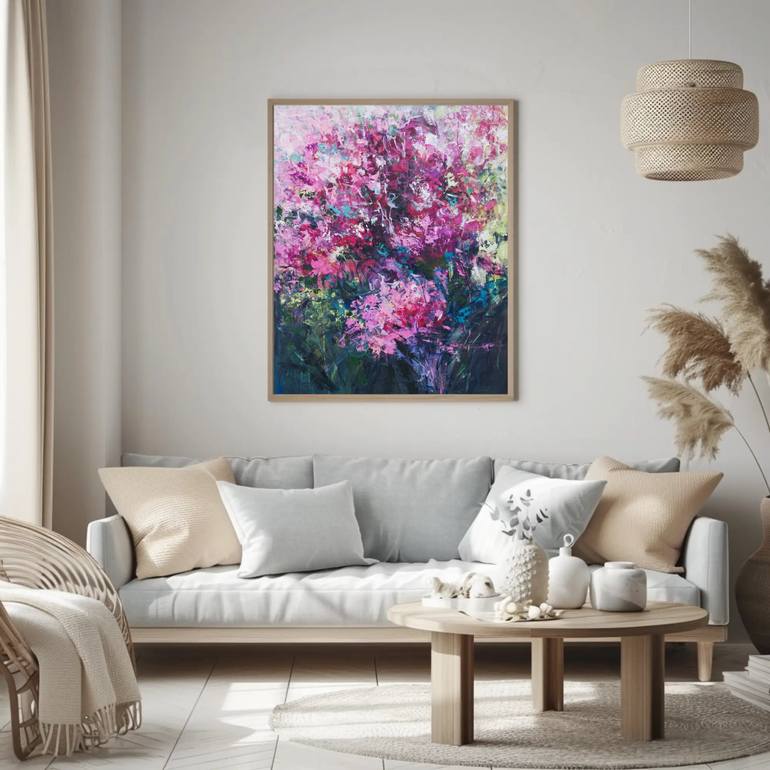 Original Abstract Floral Painting by Katia Solodka