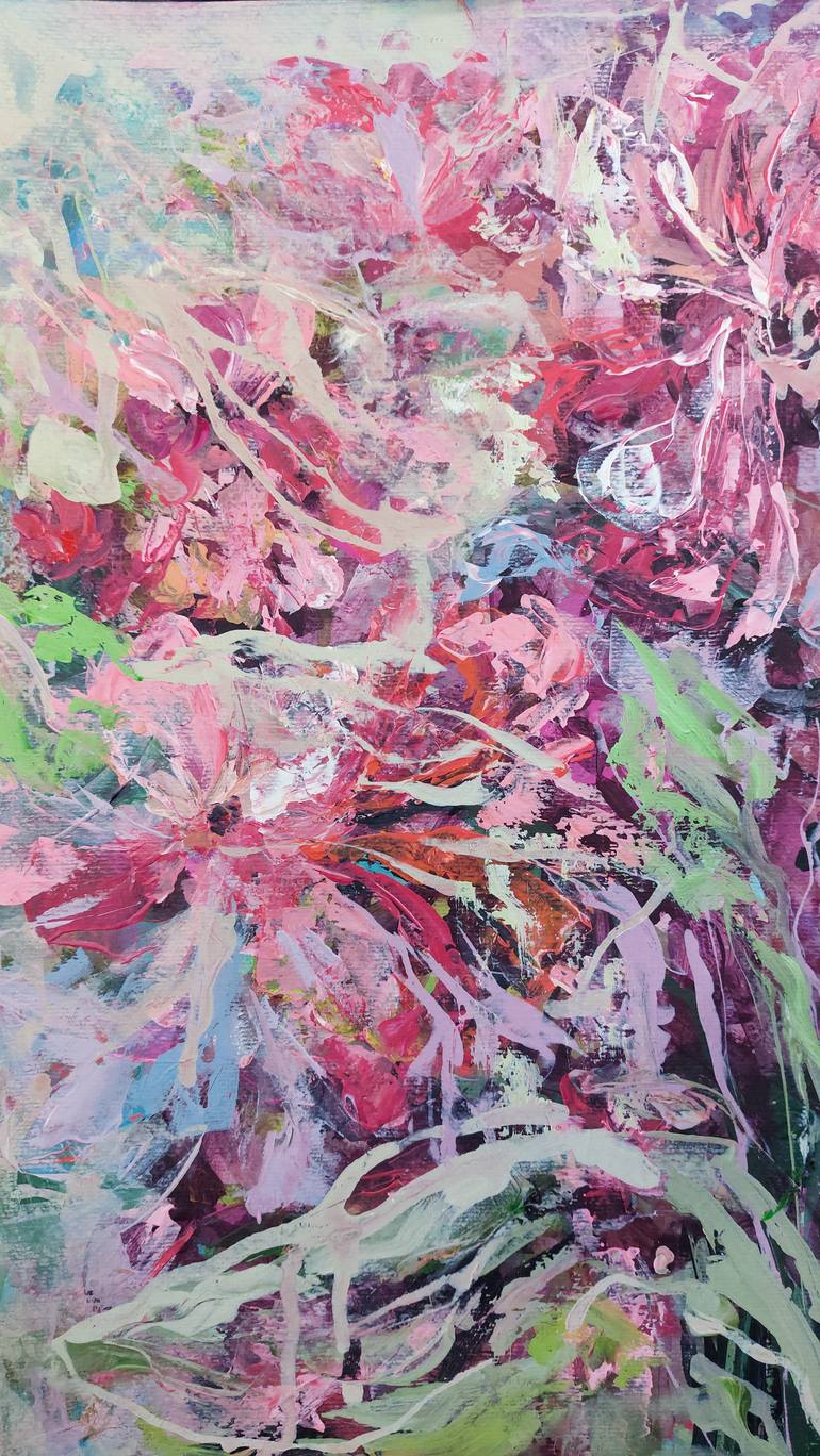 Original Abstract Floral Painting by Katia Solodka