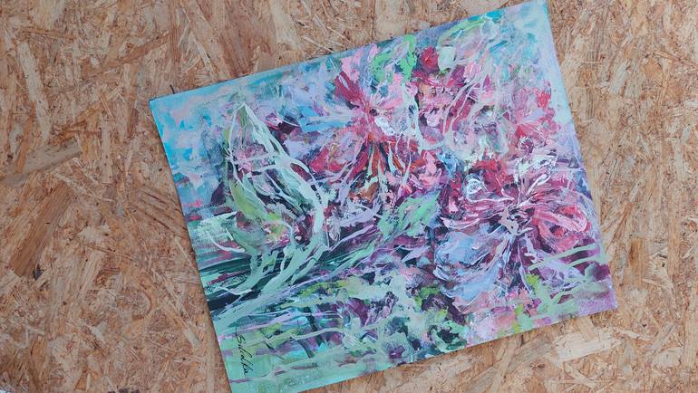 Original Abstract Floral Painting by Katia Solodka