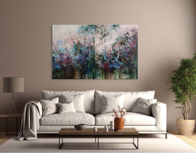 Original Abstract Expressionism Floral Painting by Katia Solodka