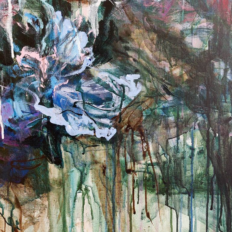 Original Abstract Expressionism Floral Painting by Katia Solodka