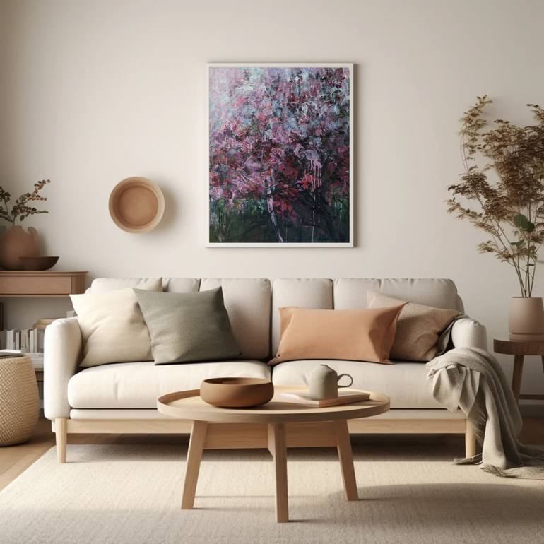 Original Abstract Floral Painting by Katia Solodka