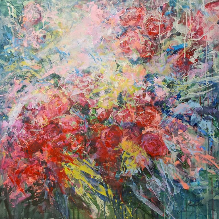 Print of Abstract Expressionism Floral Paintings by Katia Solodka