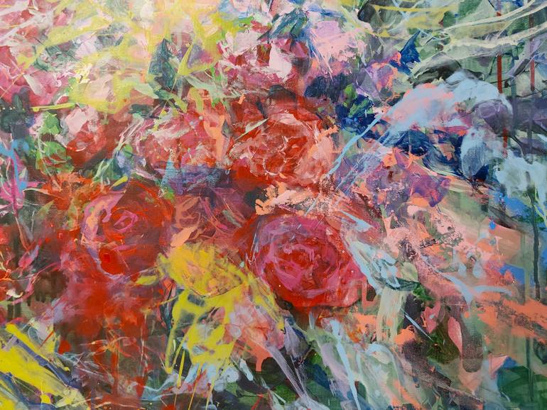 Original Abstract Expressionism Floral Painting by Katia Solodka