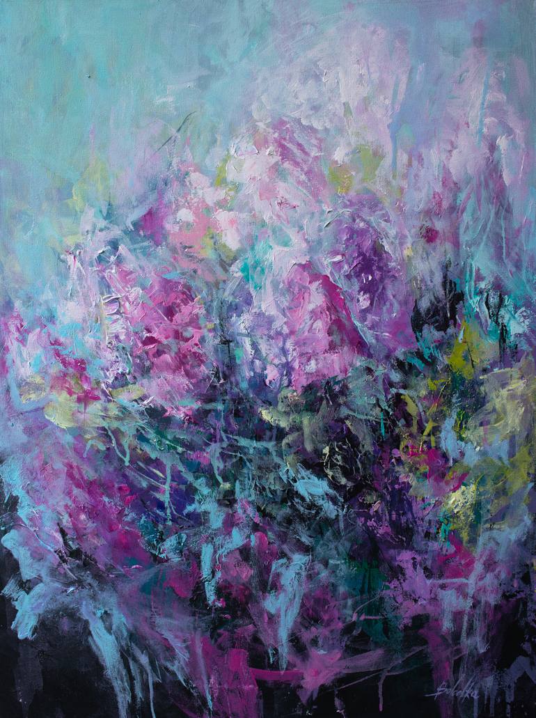 Original Abstract Botanic Painting by Katia Solodka