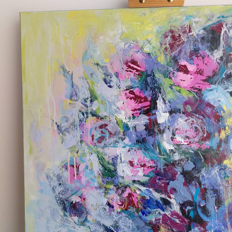 Original Abstract Expressionism Floral Painting by Katia Solodka