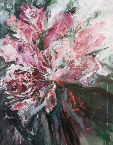 Original Abstract Expressionism Floral Painting by Katia Solodka