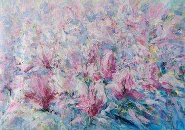 Original Abstract Expressionism Floral Painting by Katia Solodka