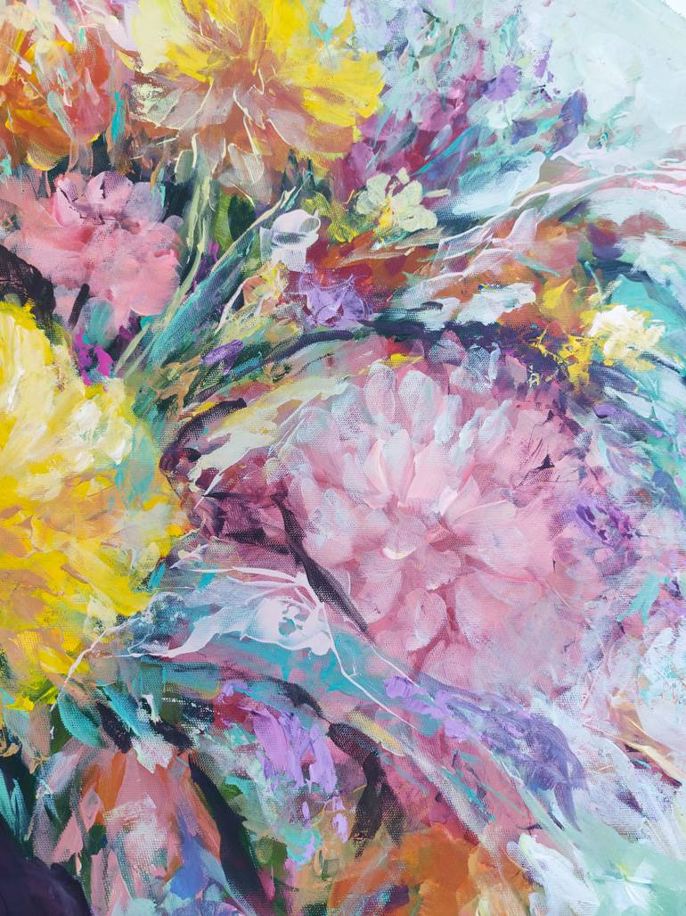 Original Art Nouveau Floral Painting by Katia Solodka