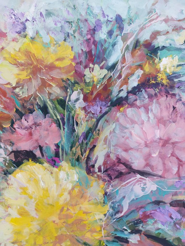 Original Art Nouveau Floral Painting by Katia Solodka