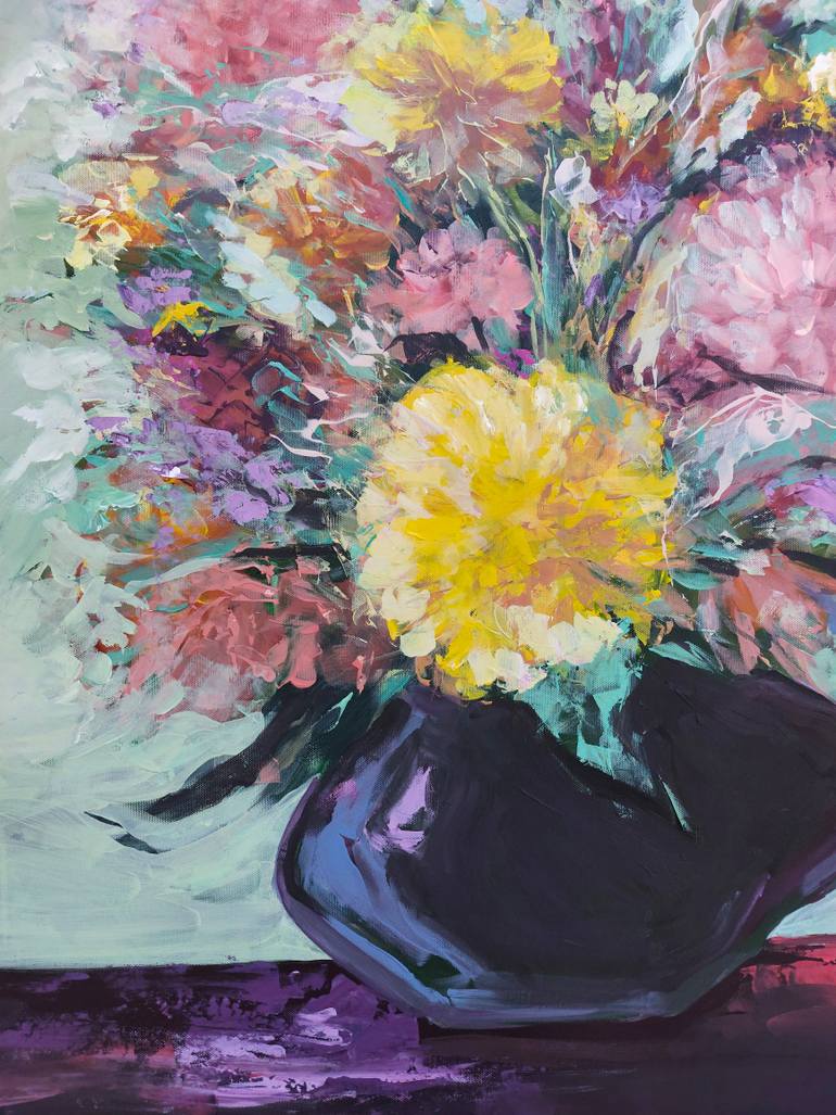 Original Art Nouveau Floral Painting by Katia Solodka