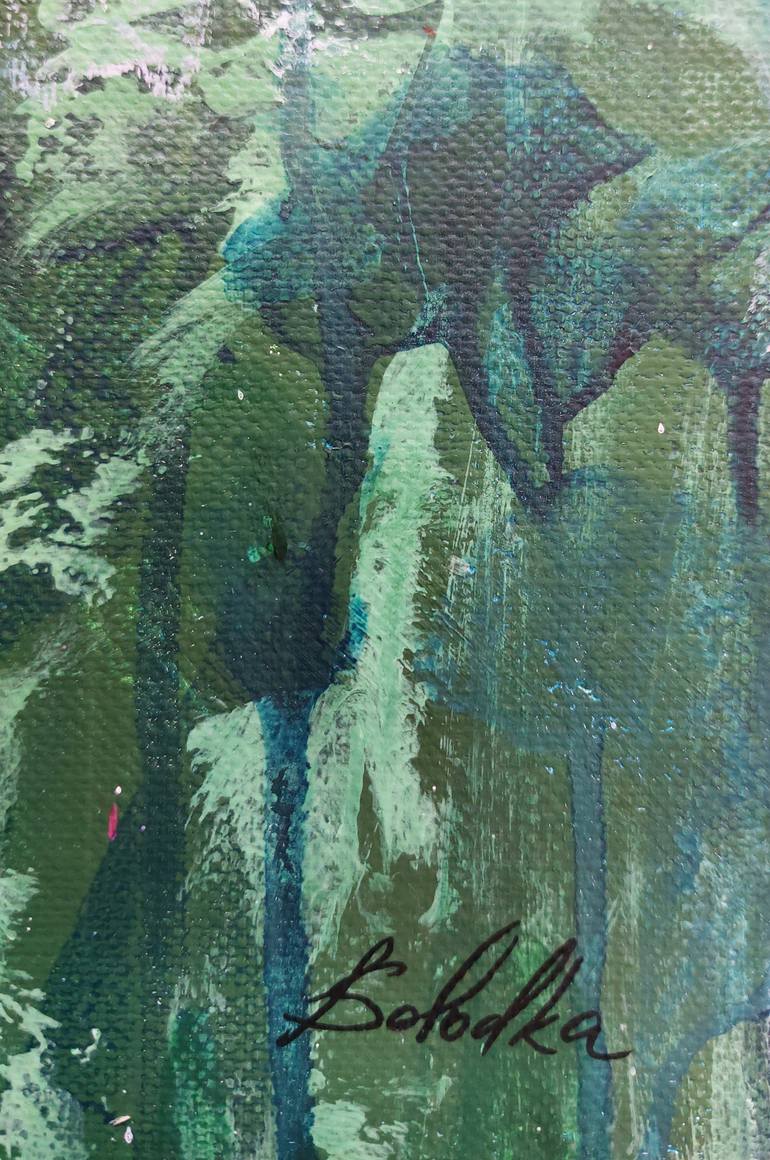 Original Abstract Floral Painting by Katia Solodka