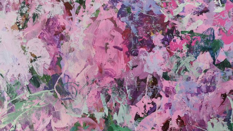 Original Abstract Floral Painting by Katia Solodka