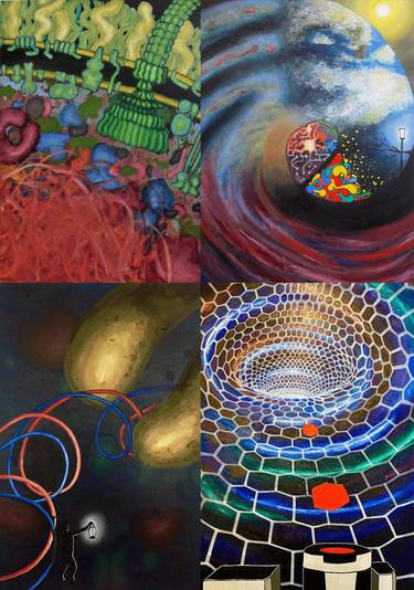 Original Abstract Science Paintings by Manraj Gill