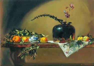 Original Still Life Paintings by brian homewood