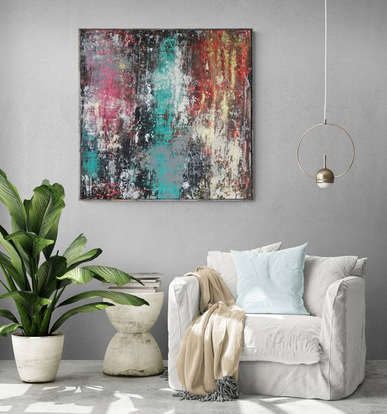 Original Abstract Expressionism Abstract Painting by Andrea Elek