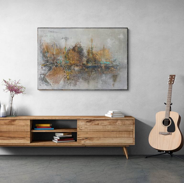 Original Abstract Expressionism Abstract Painting by Andrea Elek