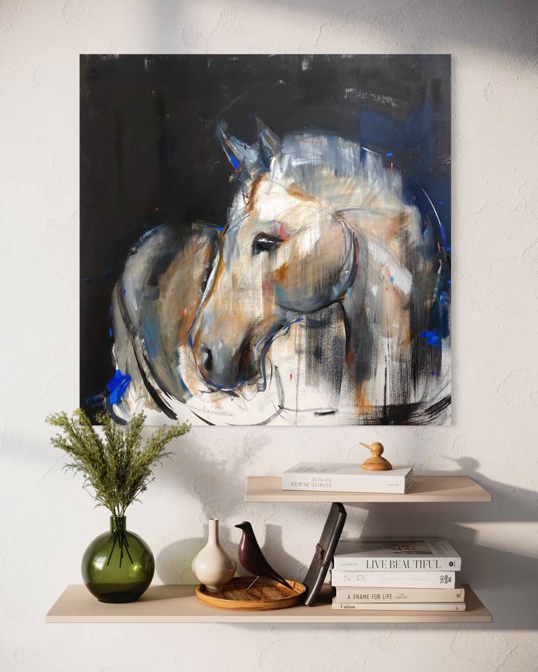 Original Abstract Expressionism Horse Painting by Jess Tedder