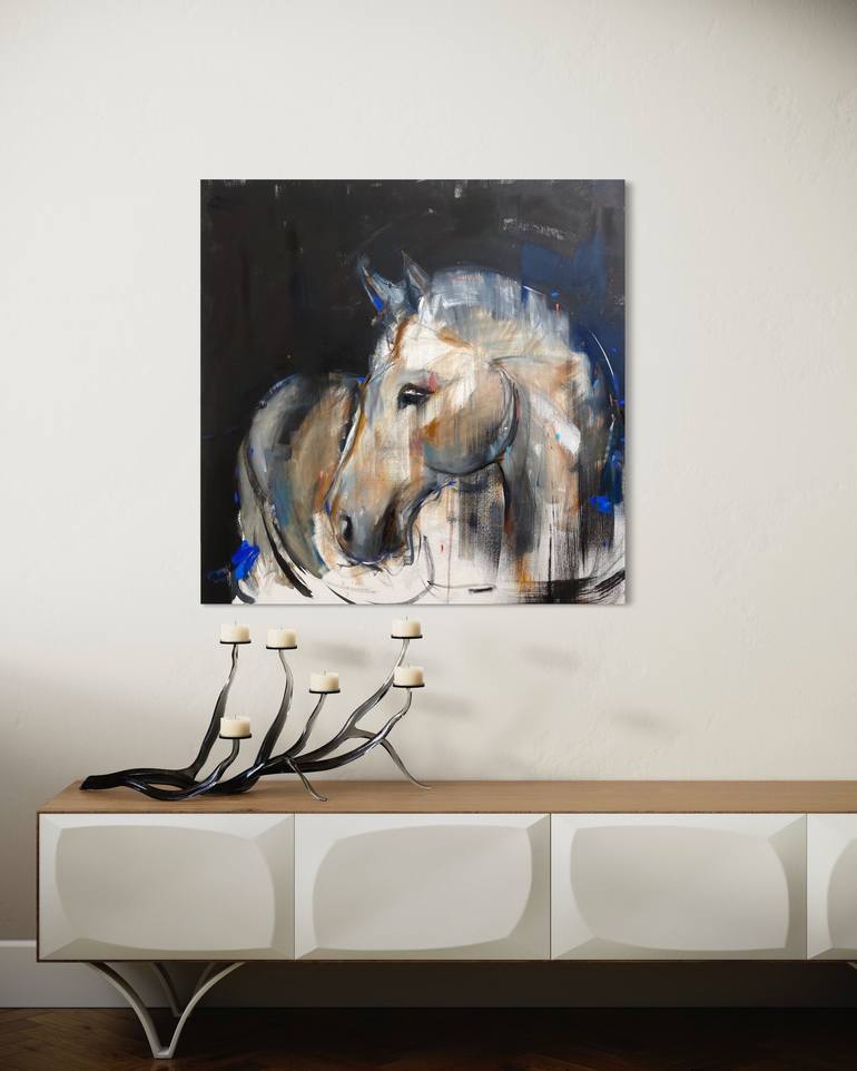 Original Abstract Expressionism Horse Painting by Jess Tedder