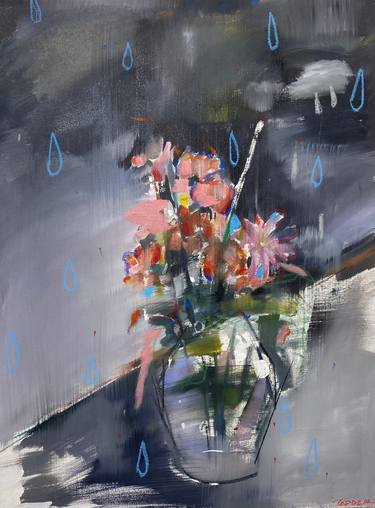 Original Abstract Expressionism Floral Paintings by Jess Tedder
