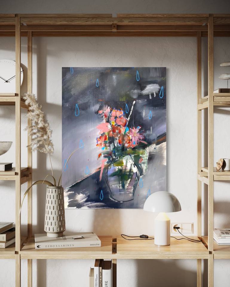 Original Abstract Expressionism Floral Painting by Jess Tedder