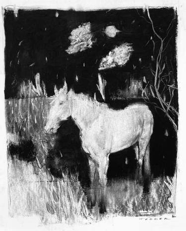 Original Figurative Horse Drawings by Jess Tedder