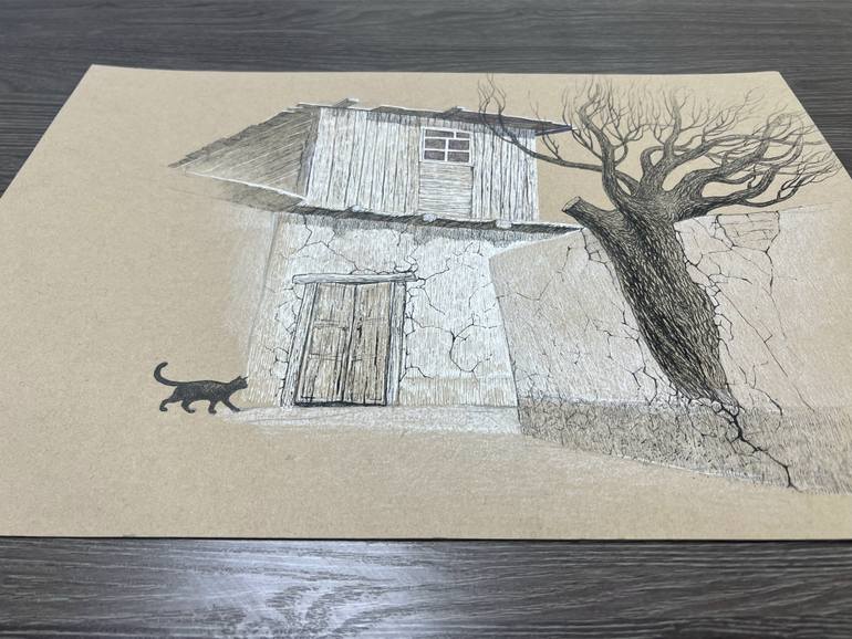Original Realism Nature Drawing by Ulugbek Mukhamatov