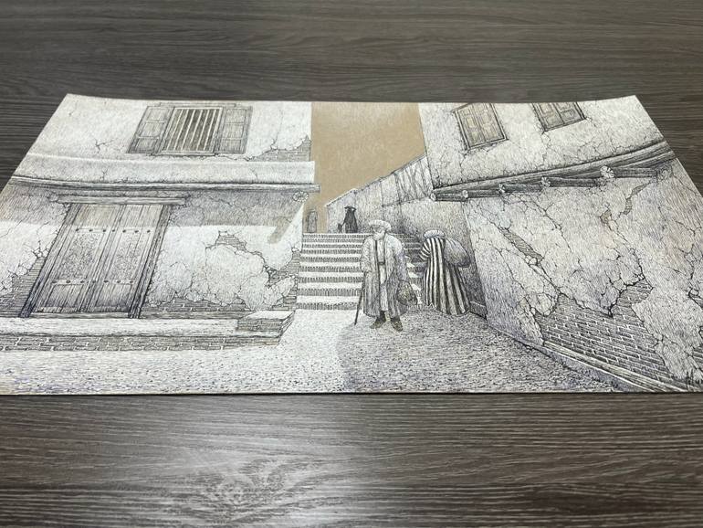 Original Realism Architecture Drawing by Ulugbek Mukhamatov