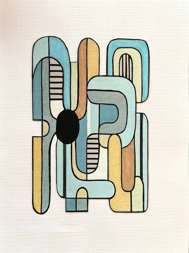 Original Bauhaus Abstract Painting by Onurb Napeihcs