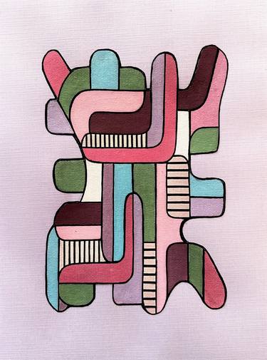 Original Geometric Abstract Painting by Onurb Napeihcs