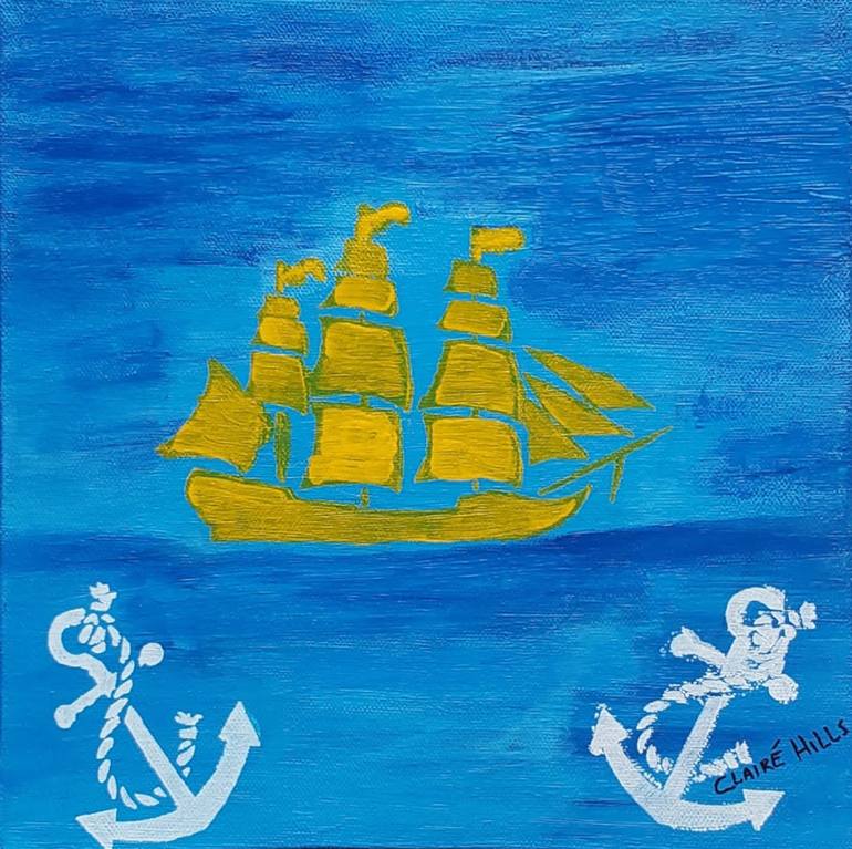 Original Boat Painting by Clairé Hills