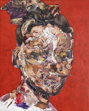 Original Portraiture Women Mixed Media by Julien Kandolo