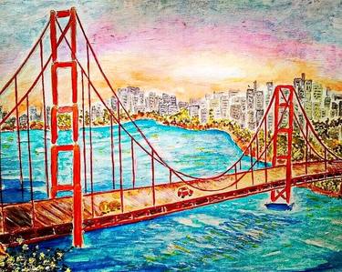 Golden Gate Bridge, San Francisco original watercolor thumb