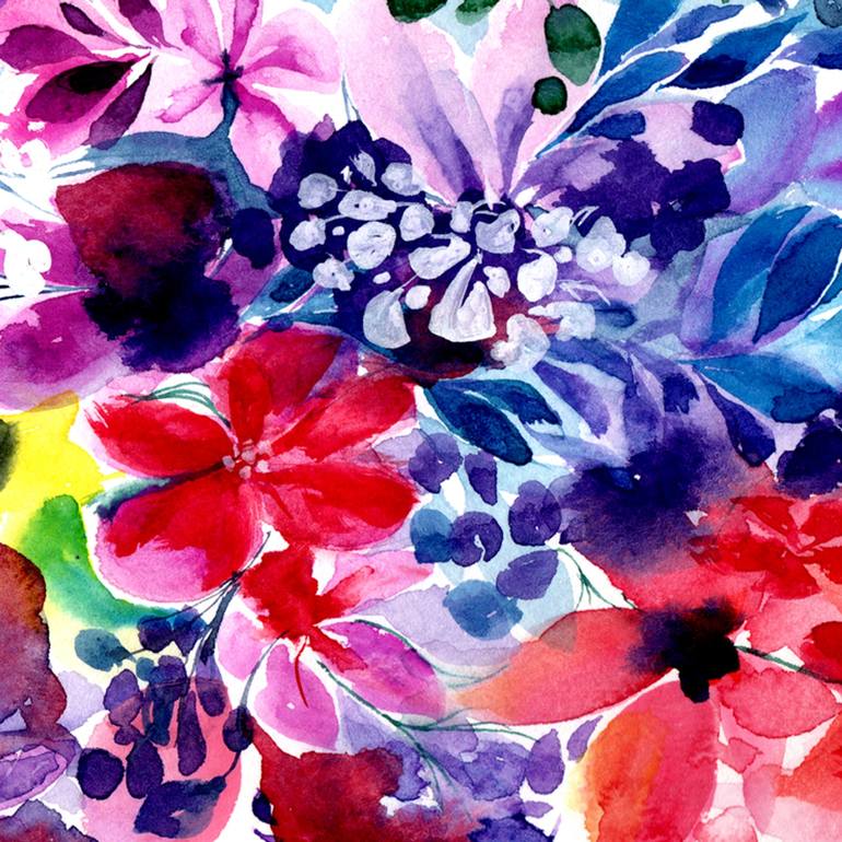 Original Abstract Floral Painting by SAYAKA YAMAUCHI