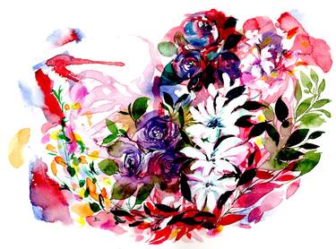 Original Abstract Floral Paintings by SAYAKA YAMAUCHI