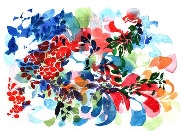 Original Abstract Floral Paintings by SAYAKA YAMAUCHI