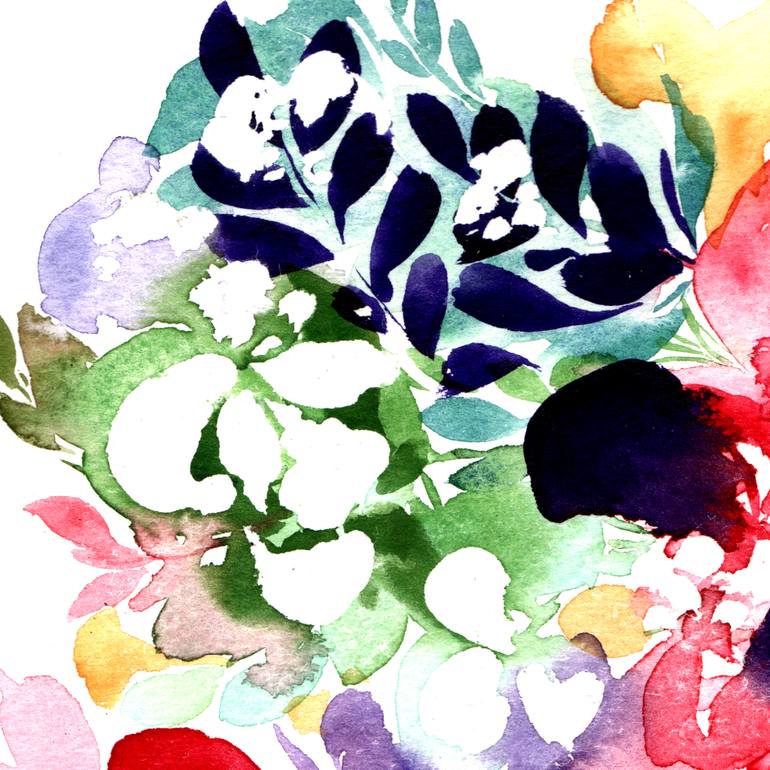 Original Abstract Floral Painting by Sayaka Yamauchi