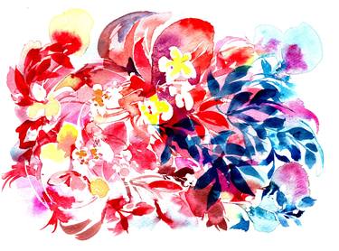 Original Abstract Floral Paintings by SAYAKA YAMAUCHI