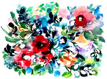 Original Abstract Floral Paintings by SAYAKA YAMAUCHI