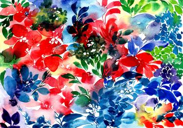 Original Abstract Floral Paintings by SAYAKA YAMAUCHI