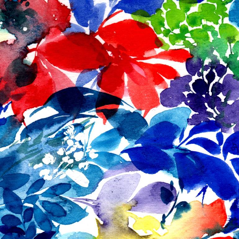 Original Abstract Floral Painting by SAYAKA YAMAUCHI