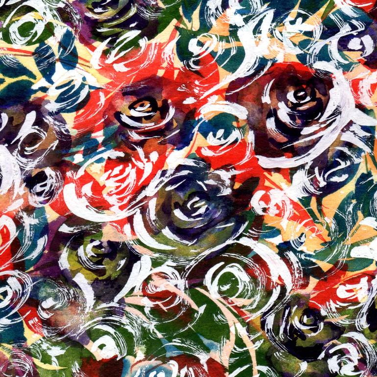 Original Abstract Floral Painting by SAYAKA YAMAUCHI