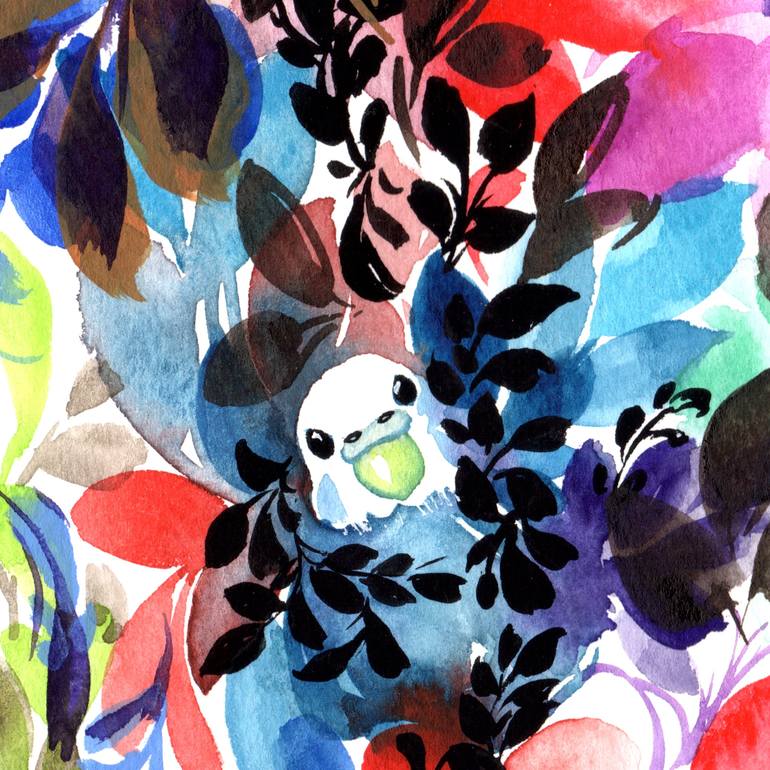 Original Abstract Floral Painting by SAYAKA YAMAUCHI