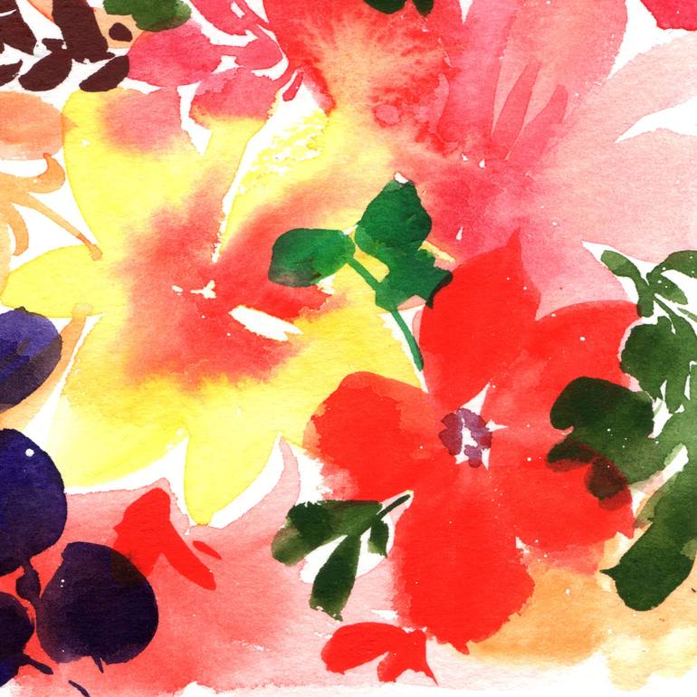 Original Abstract Floral Painting by SAYAKA YAMAUCHI