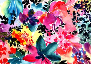 Original Abstract Floral Paintings by SAYAKA YAMAUCHI